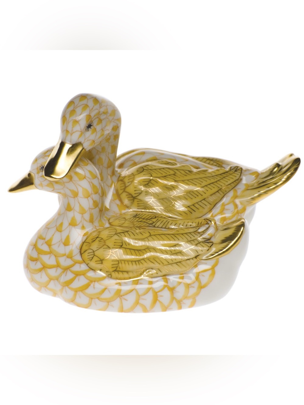 Herend Small Pair of Ducks - Butterscotch